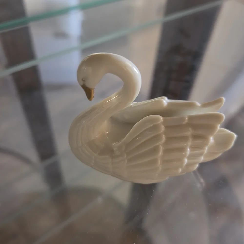 Lenox Cream and Gold Dolphin and Swan Figurines - Picture 3 of 6